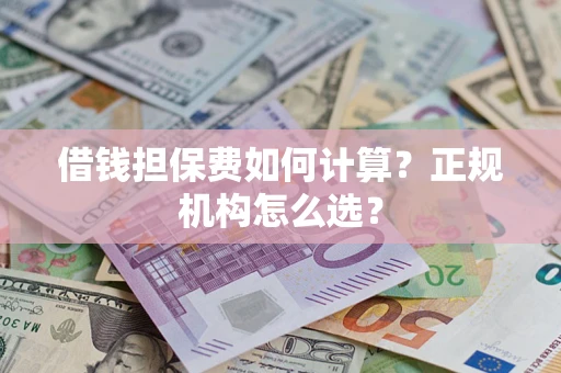 武汉借钱担保费如何计算？正规机构怎么选？