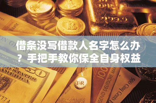 武汉借条没写借款人名字怎么办？手把手教你保全自身权益