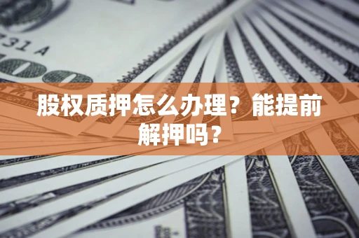 武汉股权质押怎么办理？能提前解押吗？
