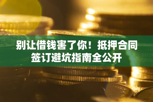 武汉别让借钱害了你！抵押合同签订避坑指南全公开